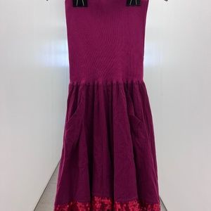 strapless fuchsia pink dress with sequins on the end